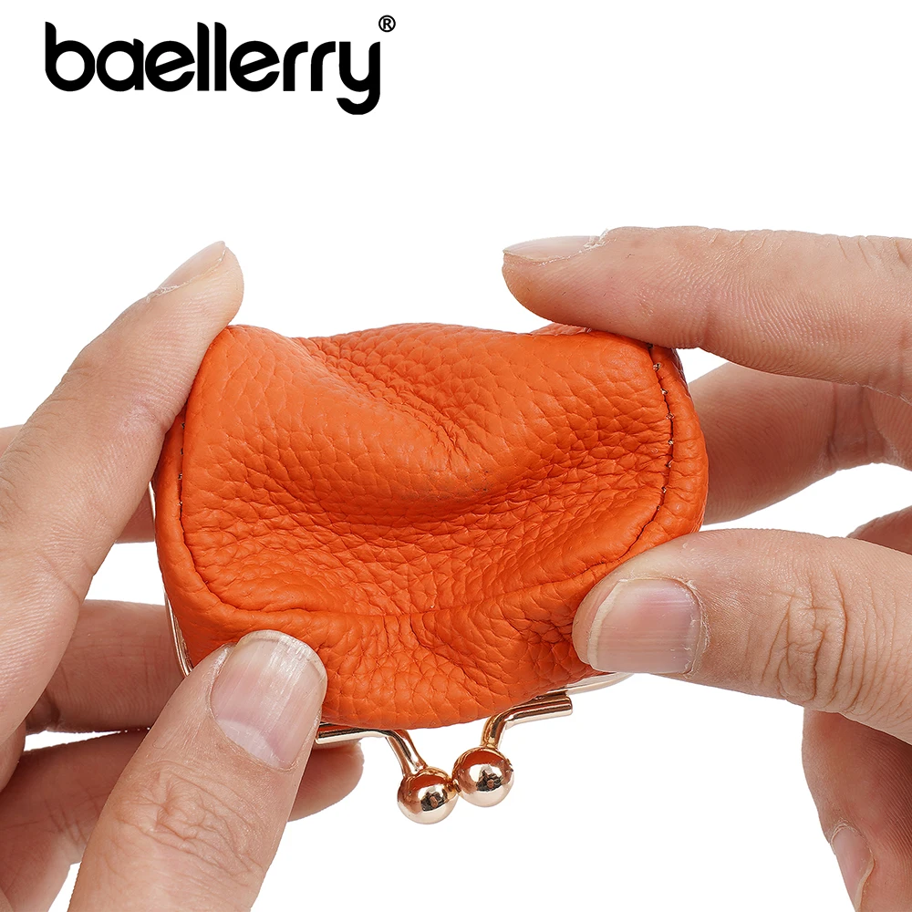 Baellerry Leather Mini Jewelry Case Organizer for Earrings Rings, Small Wallet with Zipper Pocket for Coin Airpods, Cute Portabl