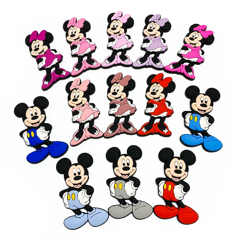 Teething Toys Pacifier Clip Pacifier Chain Pacifier Accessories Baby Silicone Accessories 1pcs Silicone Disney Mickey Mouse BPA Free Teething Infant Chewable Dummy Necklace