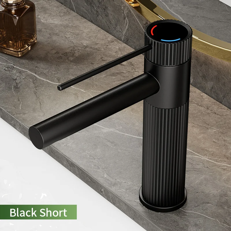 Siyah Şelale Lavabo Paslanmaz Çelik Yüksek Düşük Musluk Banyo Lavabo Sıcak Soğuk Tuvalet Havzası Ev Geliştirme Dekor