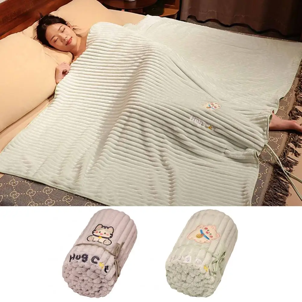 

Soft Sleeping Blanket Soft Cozy Cartoon Cat Coral Fleece Blanket Portable Machine Washable Throw for Kids Adults Ideal for Home