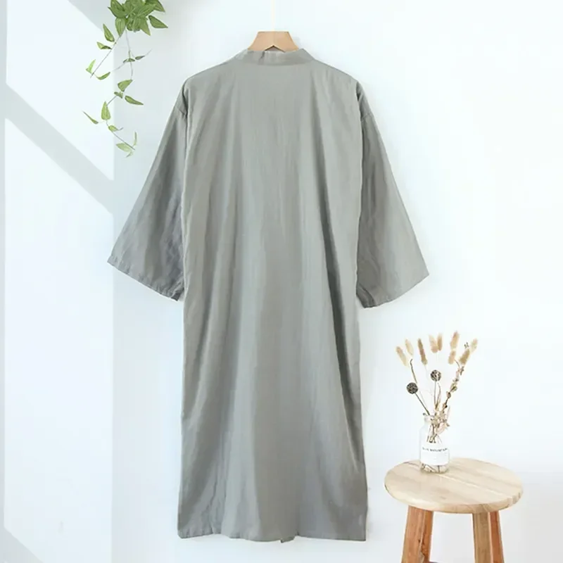 

Loose Men's Light XL Nightgown Spring Nightgown Autumn Japanese And Men's Robe M Breathable Men L for Long Summer