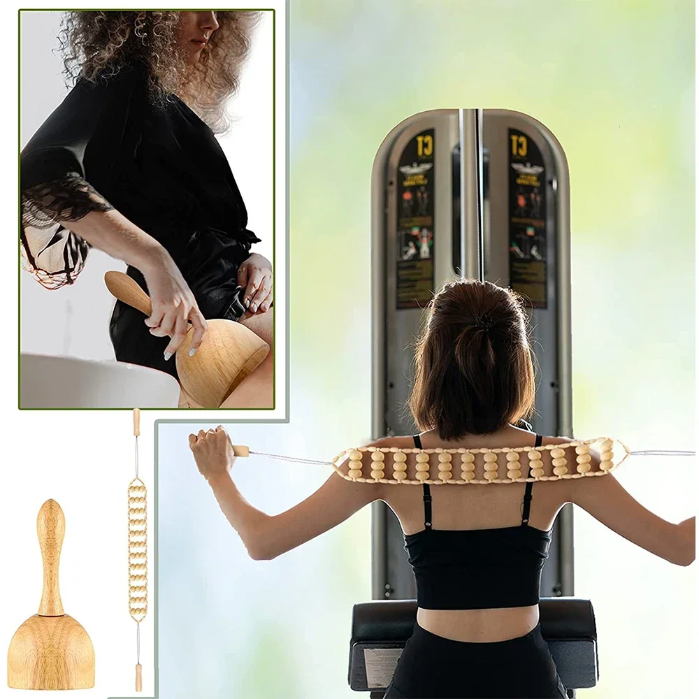 Outils de thérapie par le bois Guasha Outil anti-rouleau portatif pour massage de la cellulite Cube de massage en bois_voghion.com