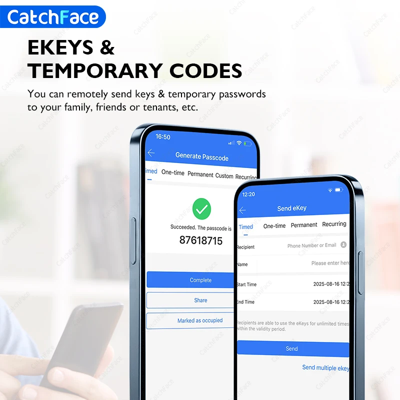 Bluetooth TTLock App Fingerprint Door Lock Code Card Key Touch Screen Smart Door Lock Security Digital Electronic Lock For Home - Image 6