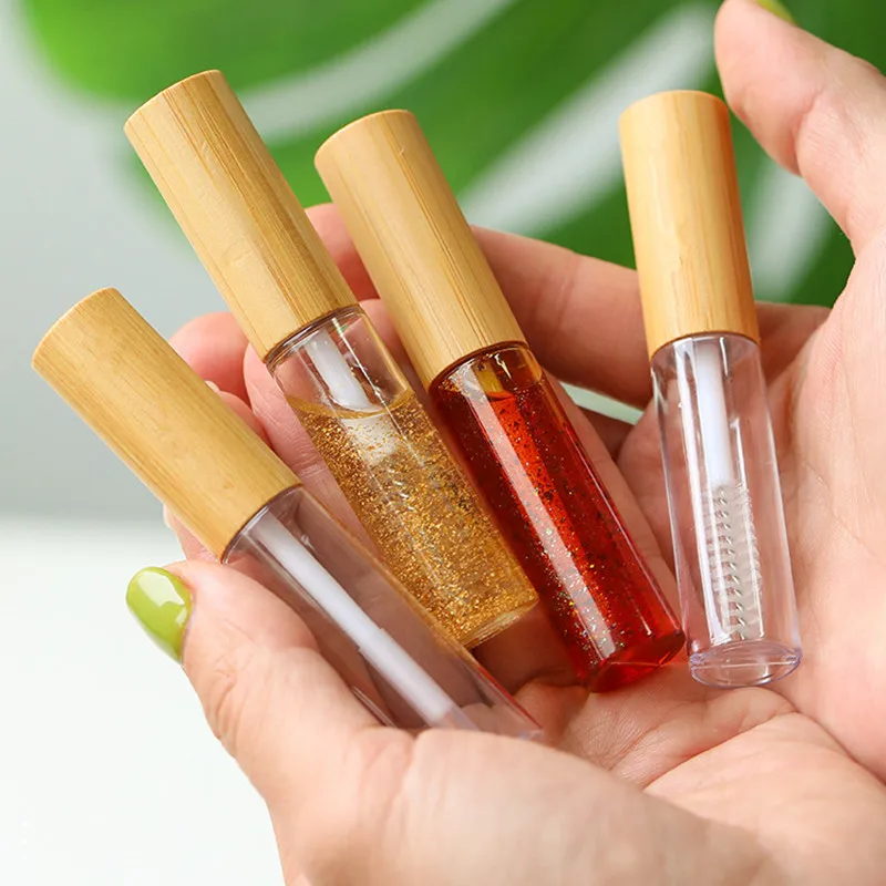 

50pcs Natural Bamboo Lip Gloss Glaze Tube Eyelash Mascara Bottle High-grade Eyeliner Container DIY Nail Edge Oil Empty Tube