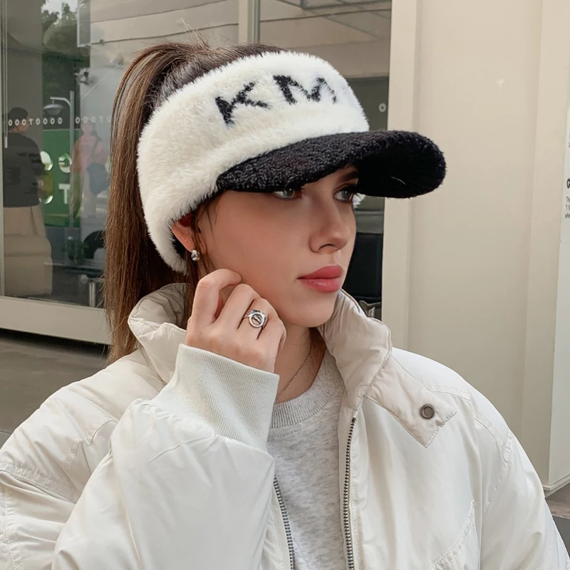 Nuovo elastico lavorato a maglia da donna con berretto caldo antivento da golf con linguetta d'anatra_voghion.com