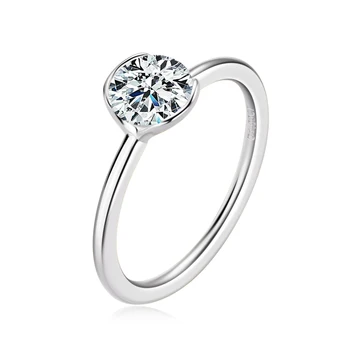 1CT Moissanite Classic Solitaire Wedding Ring 925 Sterling Silver Ladies Engagement Rings for Women Fine Jewelry Gifts 4