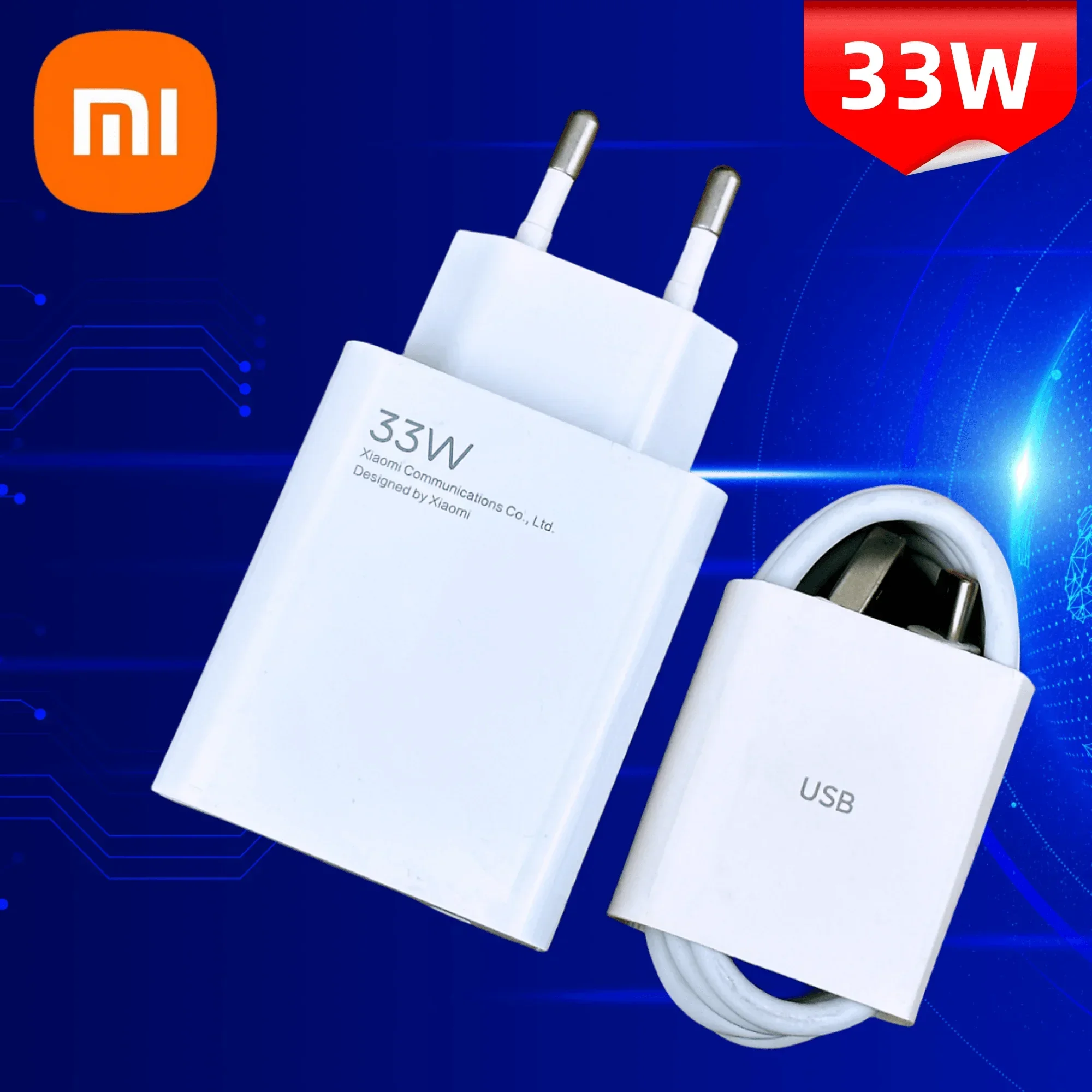Xiaomi Mi Charger 33W Originale Turbo Charge Power Adapter Mdy 11 Ez Per Redmi Note 9 Pro 10 11S 12 13 Poco F4 X3 6A Tipo C Cable