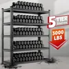 45.2" Wide Garage Shelving Heavy Duty Storage Rack 3000lbs Load Capacity, 5 Tier Adjustable Garage Storage Shelving Units 6