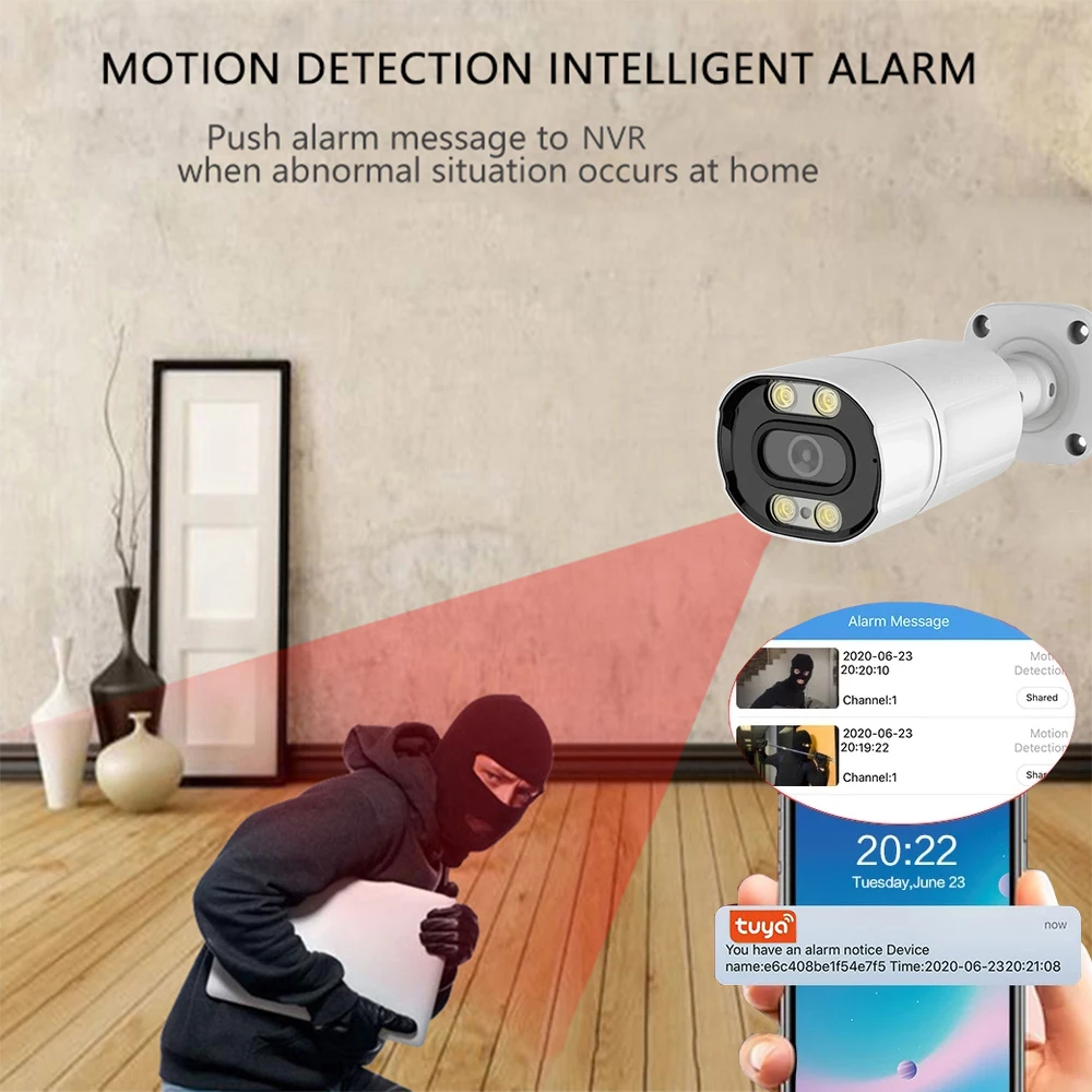Tuya Smart Life 8CH 4K 8MP 5MP 4/6/8 كاميرا POE On...