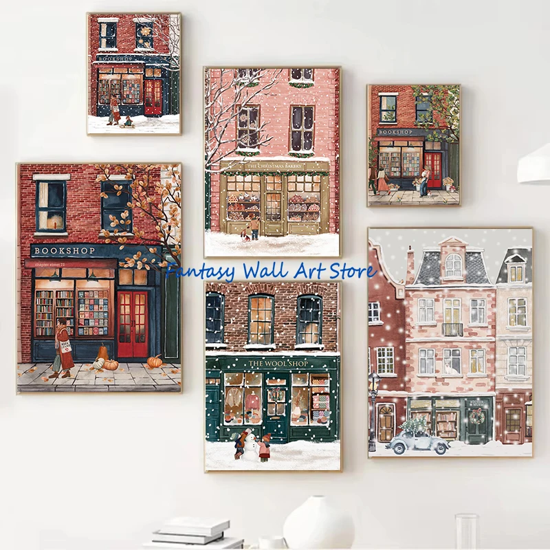 Christmas Bakery Wool Shop Painting 2