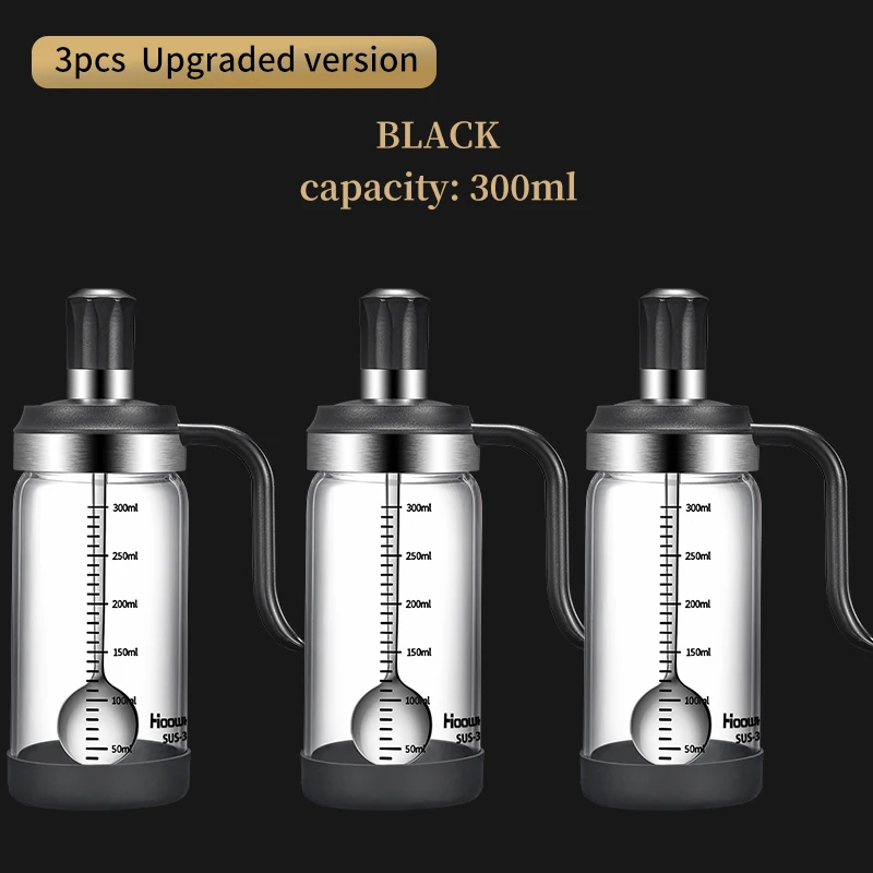 3pcs Black 300ml