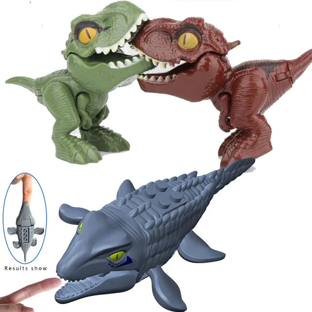 Cartoon Funny Finger Dinosaur Mosasaurus Indominus Rex T-Rex Creative Tricky Tyrannosaurus Model Action Figure Toys For Children 1