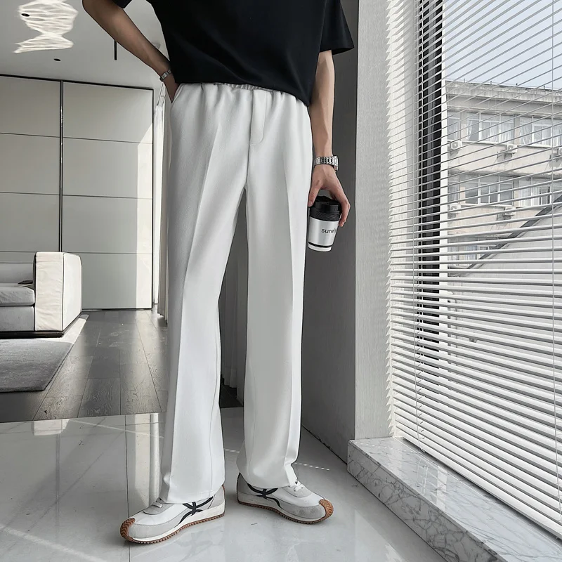 

Black White Casual Pants Men Fashion Oversized Wide Leg Pants Men Korean Loose Straight Pants Mens Sweatpants Trousers S-2XL
