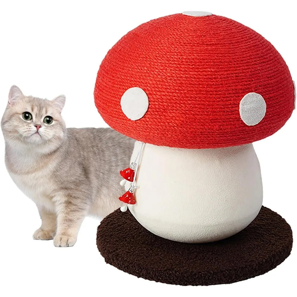 

Mushroom Cat Climbing Frame Kitten Grinding Paws Design Durable Bite Resistant Pet Toys Sisal Tree Tower Funny Cat Accessories