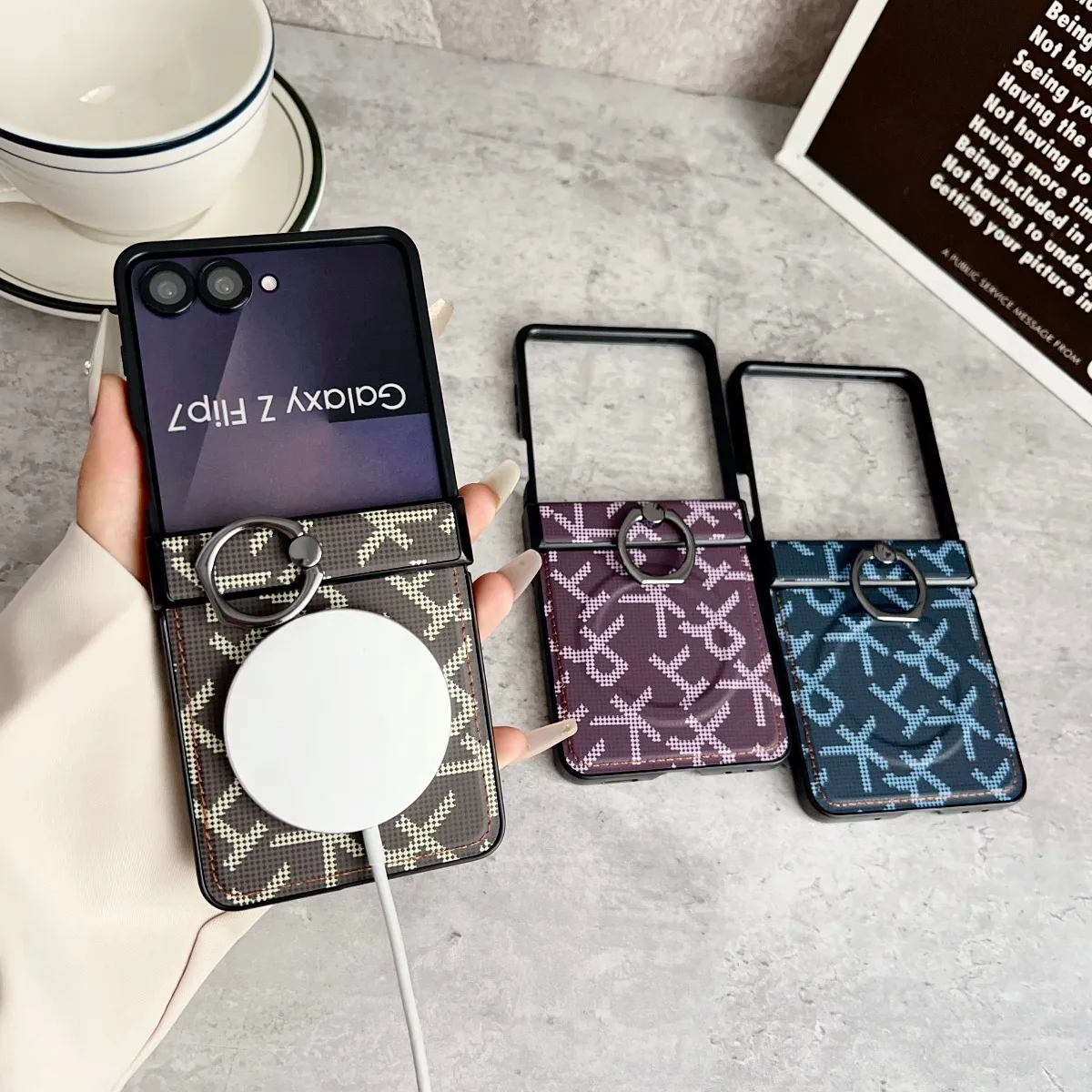 Magsafe-Compatible Magnetic Ring Holder Phone Case with Shockproof Hinge Protection