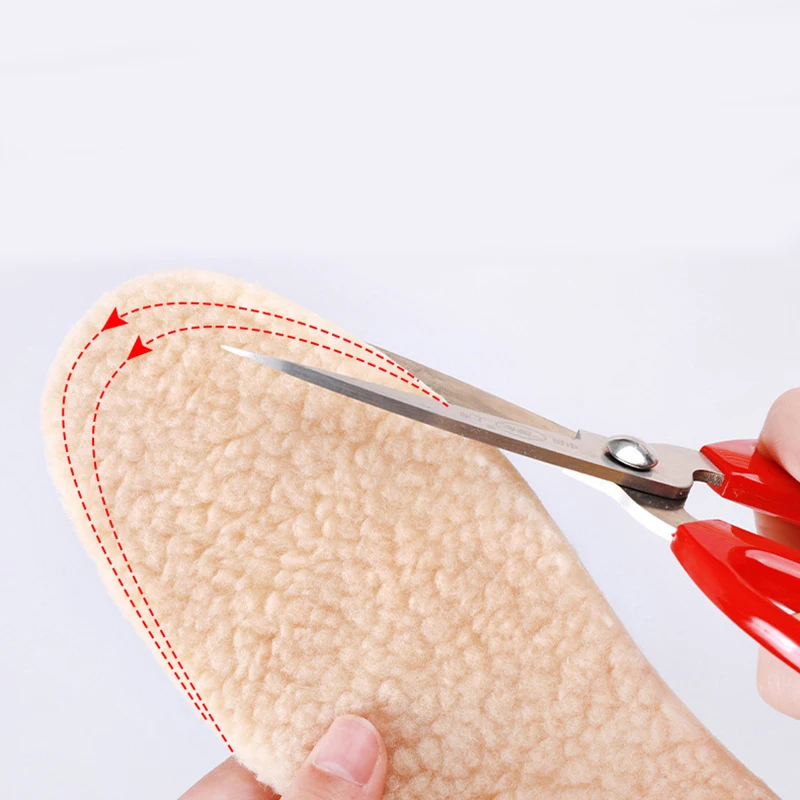 Adjustable Warm Shoe Insoles with Fleece and Thickened Lambskin Comfortable Cashmere and Cotton Insoles Snow Boots