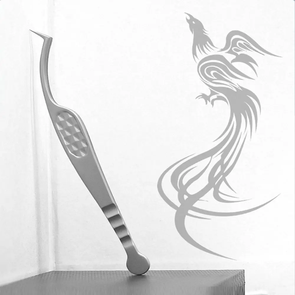 

Точный Пинцет для наращивания ресниц, антистатический, из нержавеющей стали, искусственная кожа, изогнутый, точный Пинцет 3D