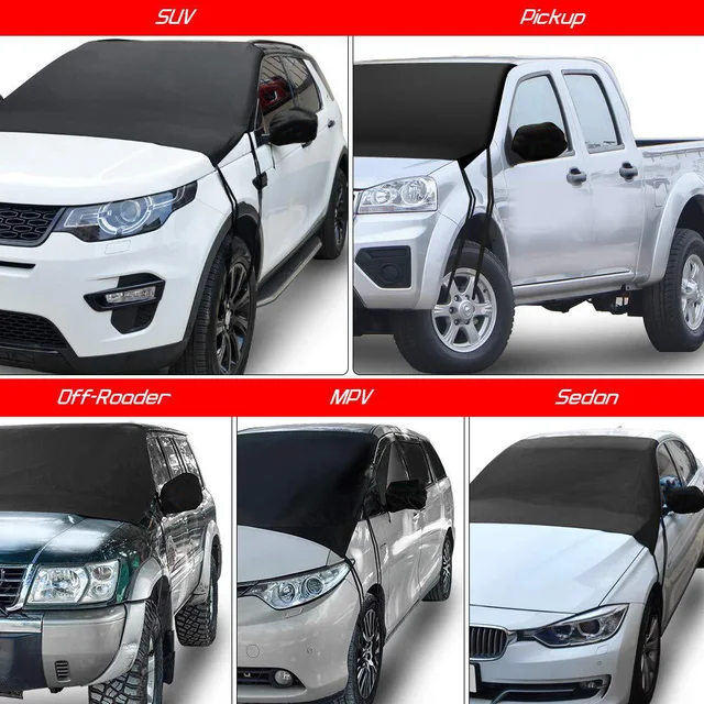 Univerzális Autó Első Szélvédő Burkolat Napfényes Hólautó Napsütemény Por Vízálló Védelem Kültéri Külső Védő - Image 6