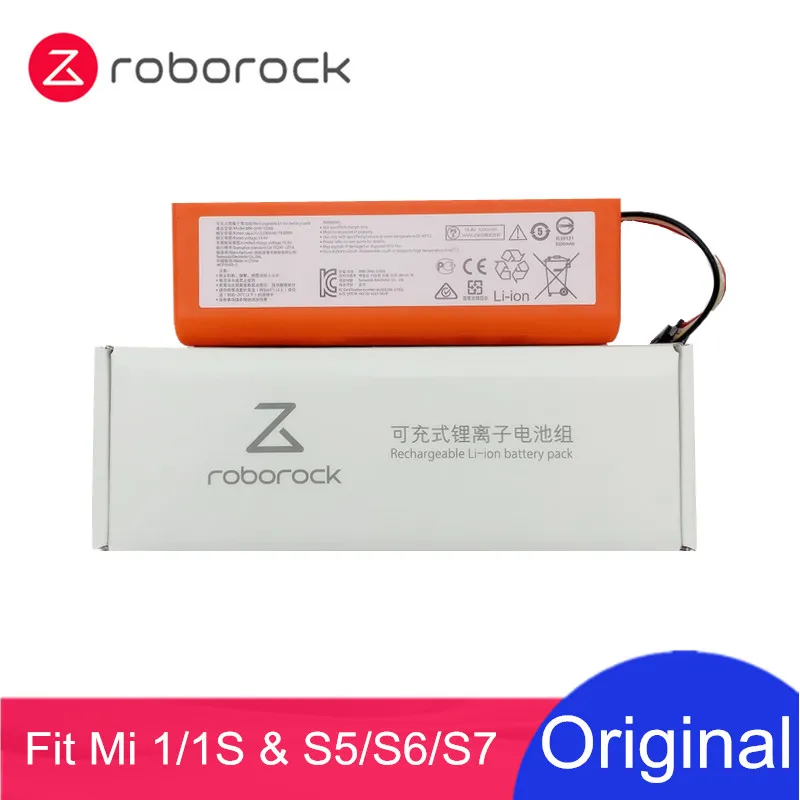 Original Battery BRR-2P4S-5200D For XIAOMI 1S Roborock S5MAX S6MAXV S7 S75 Sweeping Mopping Robot Vacuum Cleaner 5200mAh