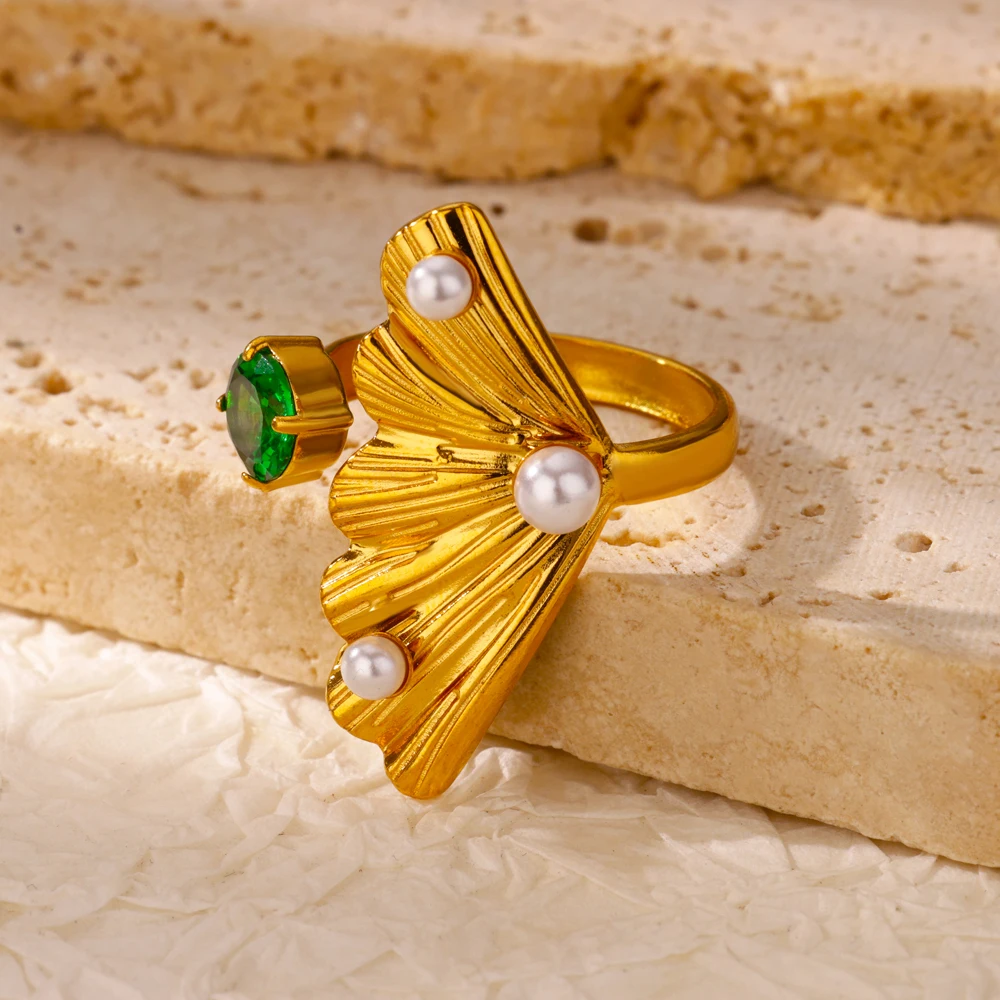 Stainless Steel Fishtail Rings For Women Gold Color Opening