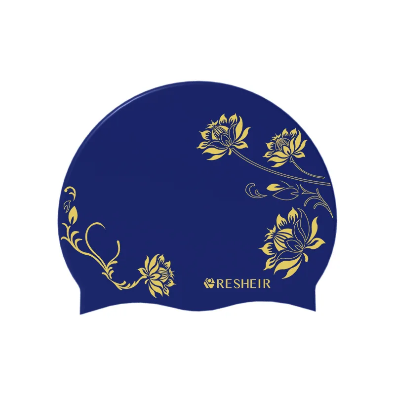 Printed Silicone Swimming Caps for Women Waterproof Women Long Hair Enlarged Swim Caps Swimming Hat Swimming Pool Accessories 3