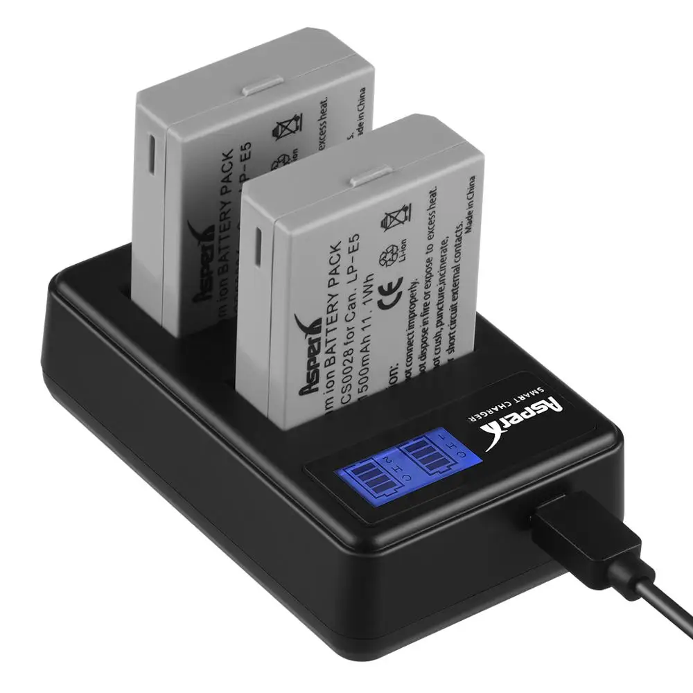 ANSMANN Batteria Li-Ion LP-E5 7,4V 1000mAh Per Canon EOS 450D/500D/1000D - Sostitutiva Di Qualità
