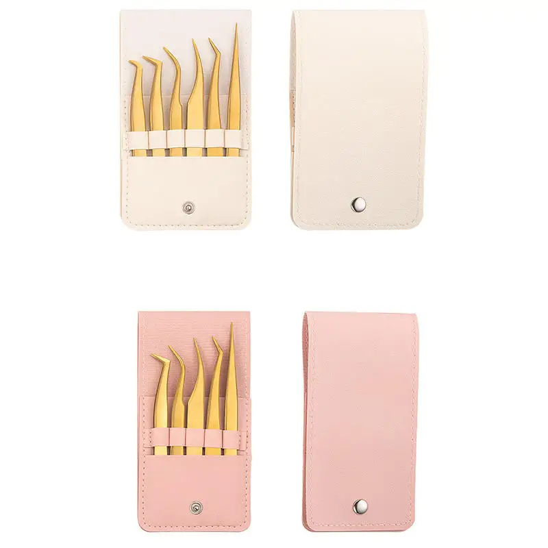 5/6PCS 속눈썹 연장용 핀셋 세트, 속눈썹 애플리케이터, 스테인리스 곡선형/직선형, 인조 속눈썹 클립, 메이크업, 네일아트 도구