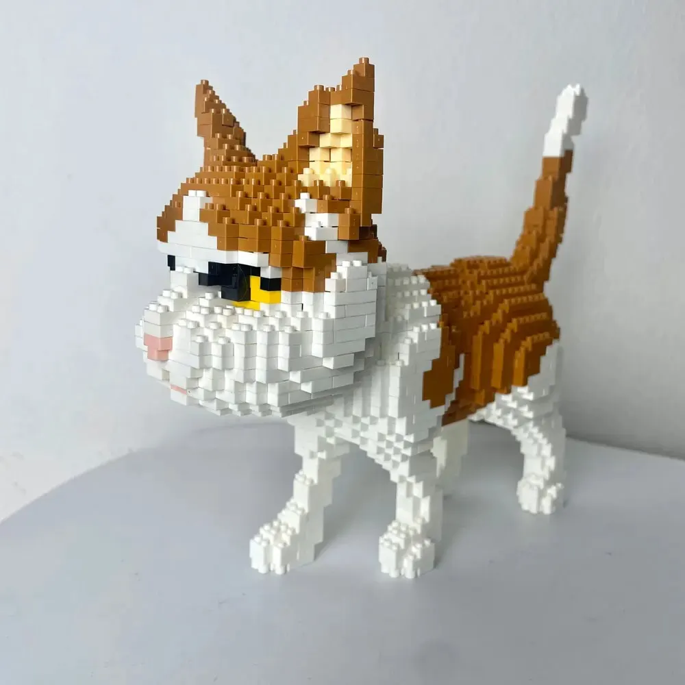 귀여운 애완동물 고양이 및 개 모양 빌딩 블록, DIY 모델 세트, 창의적인 건축 놀이, 소장용 벽돌, 독특한 선물 아이디어