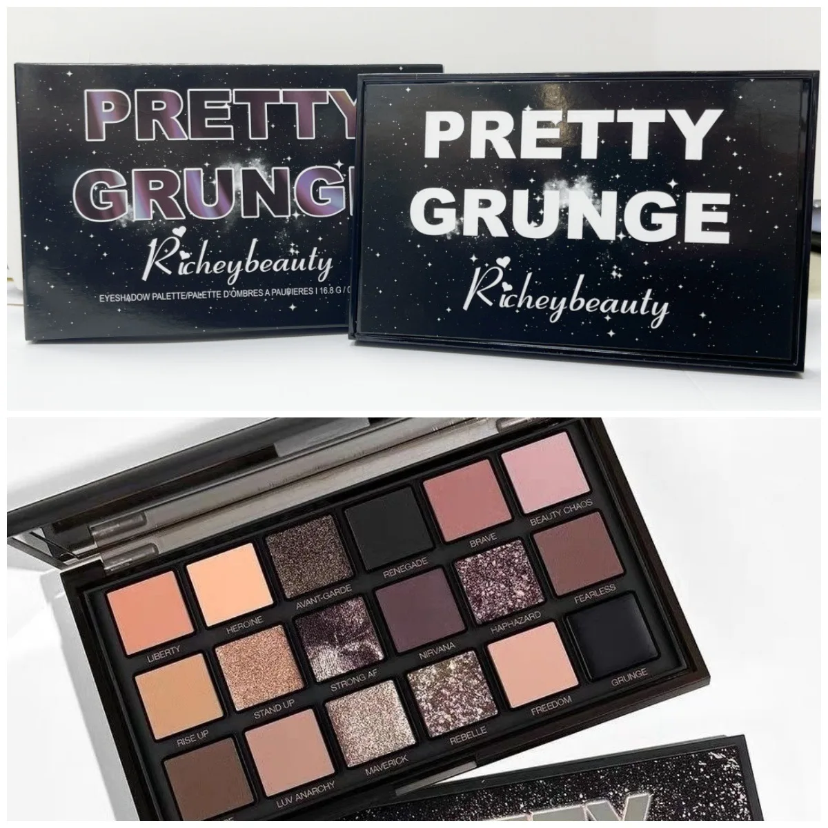 18 Colors Makeup Smoky Eyeshadow Palette Nude Matte Shimmer Glitter Pigment Eye Shadow Pallete Set Black Eye Shadow Make Up