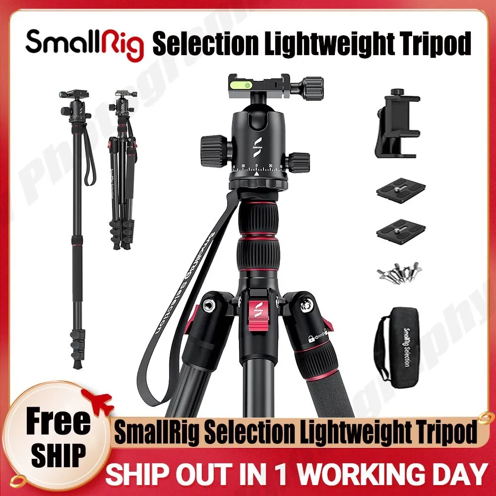 Smallrig Selection Lightweight 78" Aluminum Camera Tripod Monopod