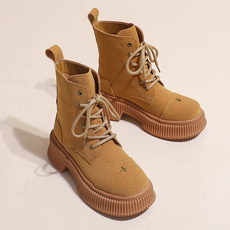 

Женские ботинки до середины икры, сезон осень-зима 2023, женские модные ботинки челси на шнуровке, женские ботинки на молнии, женская обувь на платформе и каблуке