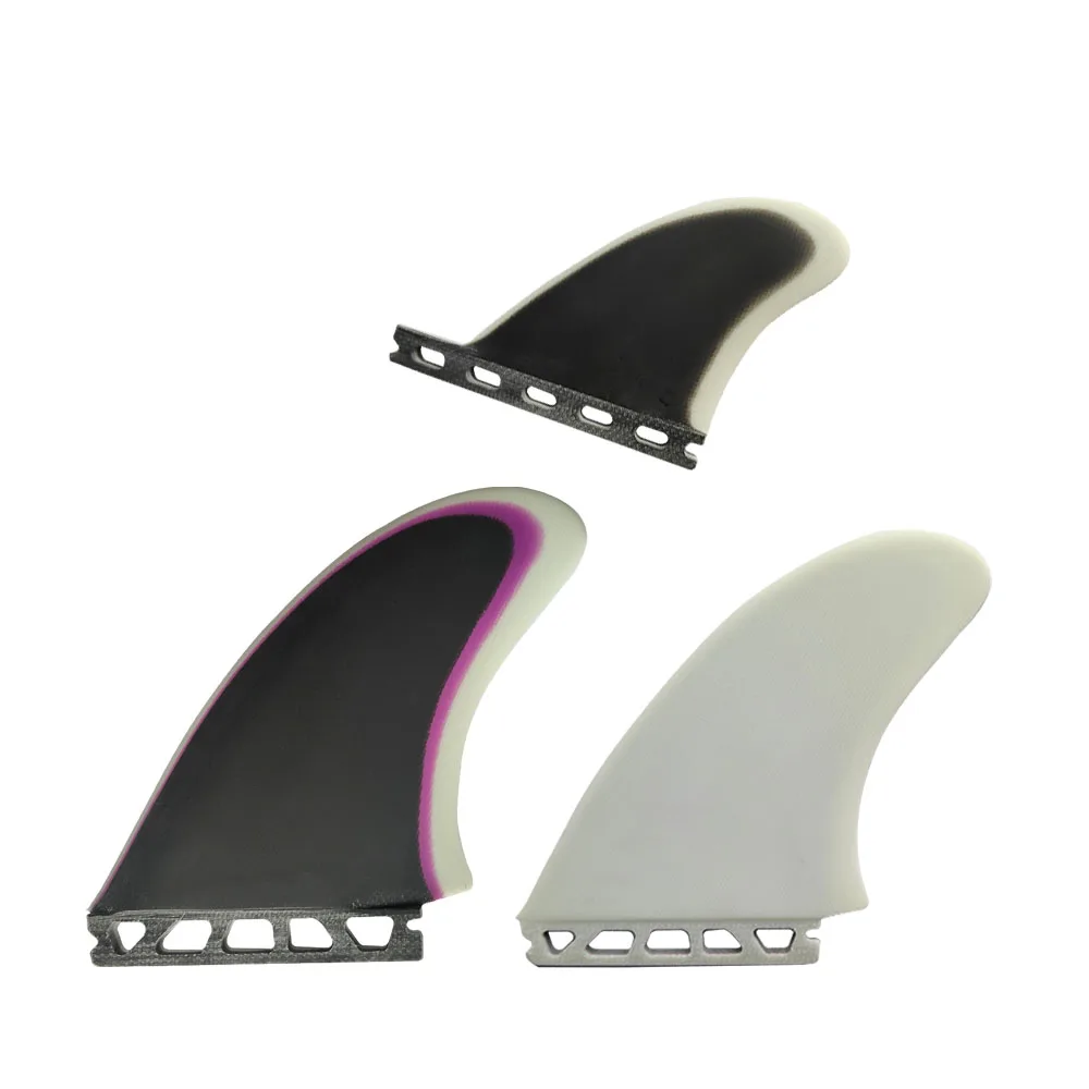 New Three Patchwork Color FUTURE 2+1 Fiberglass Surfboard Propeller Fins Foreign Trade Single Tail Goods In Kind With Logo 2