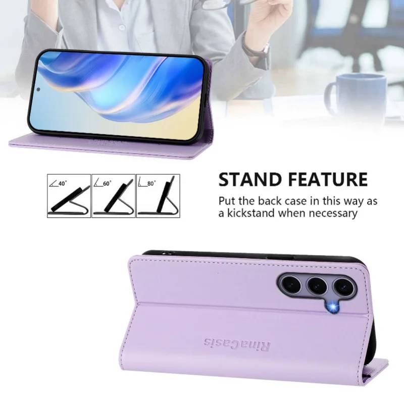 Luxury Anti-Theft Leather Flip Wallet Phone Case with Magnetic Closure