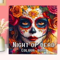Night of the Dead Theme Colouring Book Adult Picture Book Original Design 1