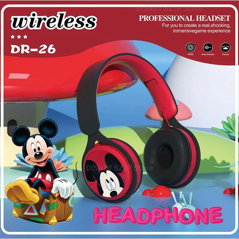 Disney Marvel Wireless Bluetooth Headphones Y08 HIFI Surround Sound Foldable Laptop Headsets with Mic for Children Anime Cartoon