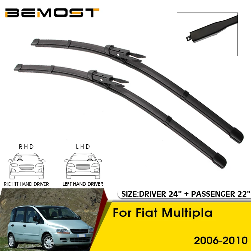 

Автомобильные щетки стеклоочистителя для Fiat Multipla 2006-2010, лобовое стекло, передние стеклоочистители, 24 + 22 дюйма, автомобильные аксессуары