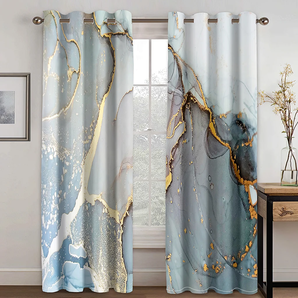 

2Panel Marble Curtains Pink Gold Grey Curtains for Luxury Bedroom Living Room Kitchen Window Blinds Drape cortina Free Shipping