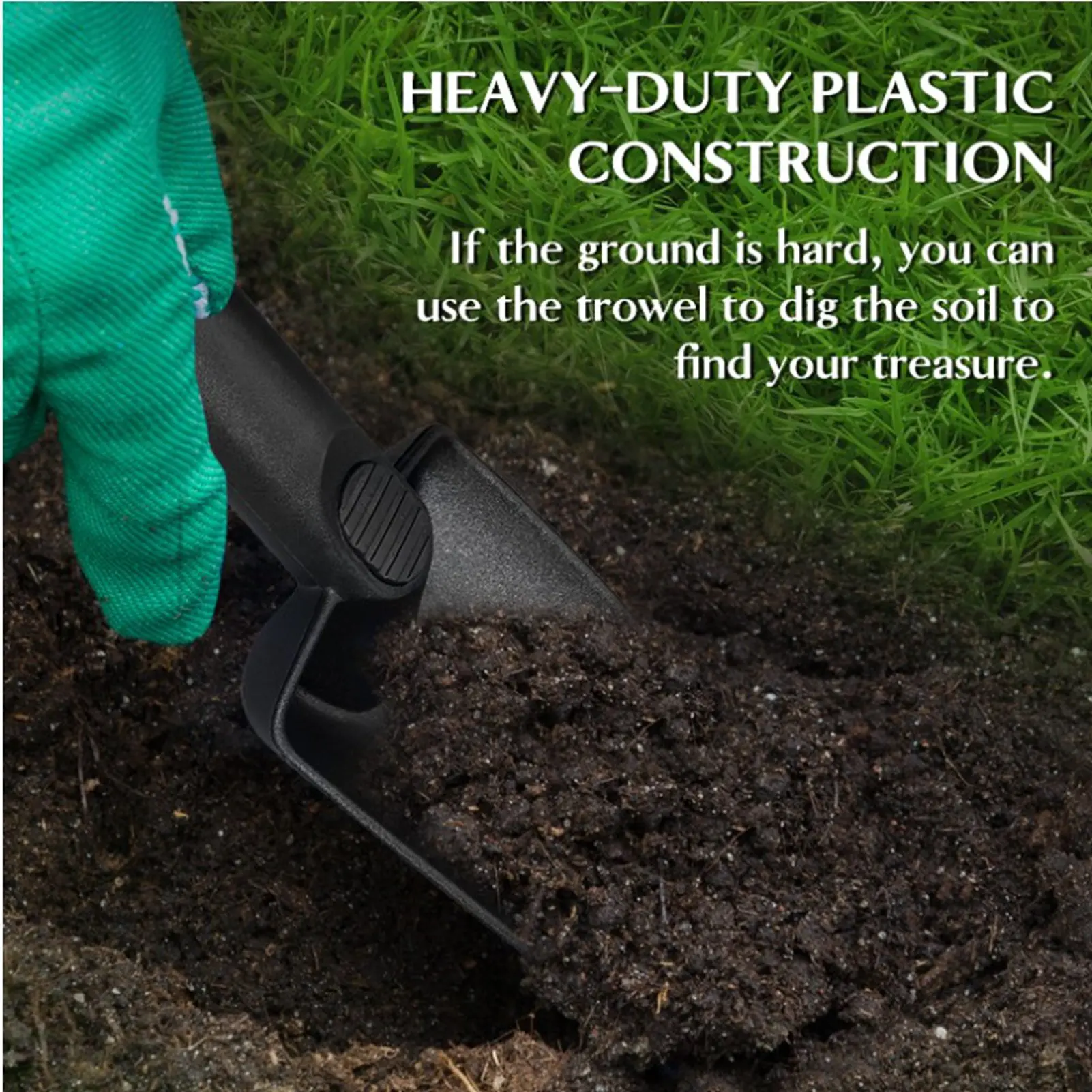 Treasure Scoop and Trowel 1/2 Gallon Capacity Ergonomically Comfortable Grip Metal Detecting Sand Scoop Set Sturdy for Garden 4