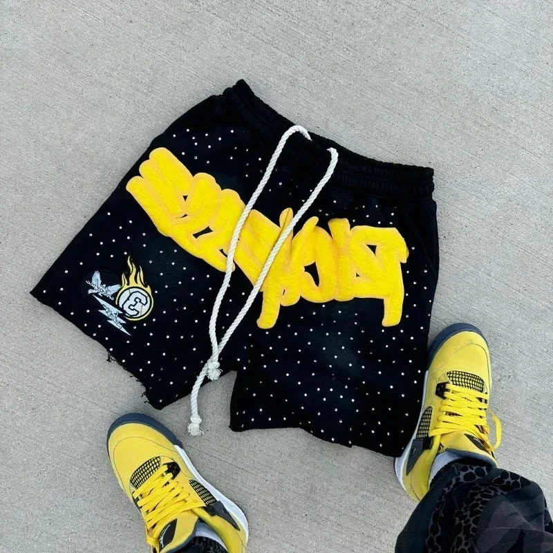 Y2K Harajuku Men's Shorts Letter-printed Sweatpants Fashion Quick-drying Shorts Street Hip Hop Breathable Loose Unisex Shorts 1
