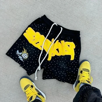 Y2K Harajuku Men's Shorts Letter-printed Sweatpants Fashion Quick-drying Shorts Street Hip Hop Breathable Loose Unisex Shorts 1