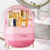 Portable Oval Cosmetics Organizer with Compartment Drawers Makeup Storage Box Vanity Dresser Clear Lid Easy Access Ideal Gifts 5