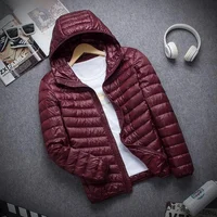Lightweight down Cotton Jaet for Men ort Stand Collar Hooded Large Size Autumn Winter Faionable Casual Outerwear