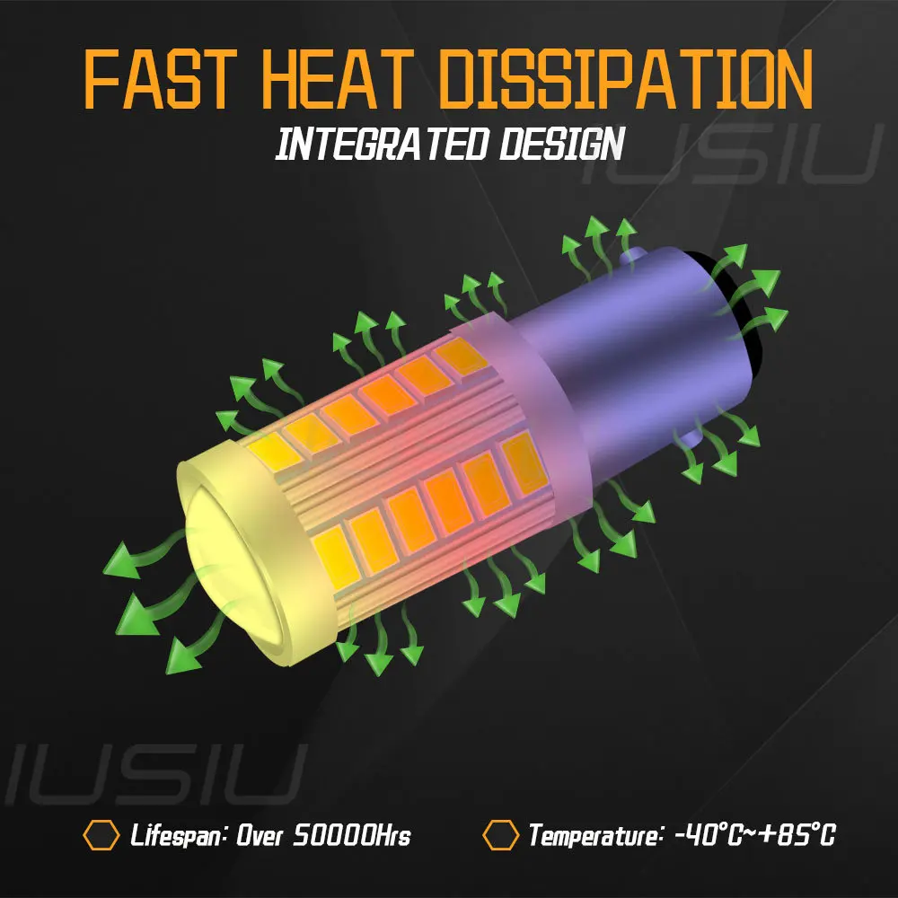 IUSIU LED ���� 33SMD ��ȣ ���� �ڵ��� ����, T20 P21W 1157 1156 7440 7443 BA15S S25 BAY15D R5W WY21W W21W P21/5W W21/5W, 2 ��