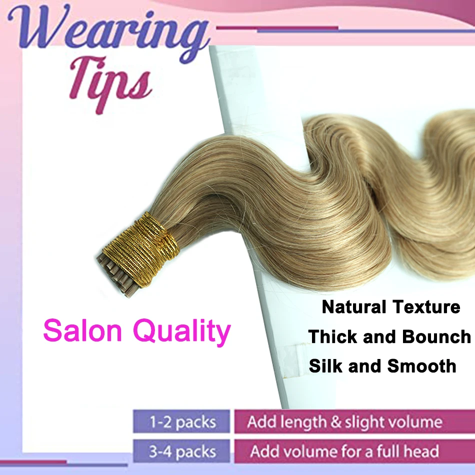 I Tip Hair Extensions Human Hair Wavy Dirty Blonde Human Natural Extensions Pre Bonded Fusion Extension Full Head 18#
