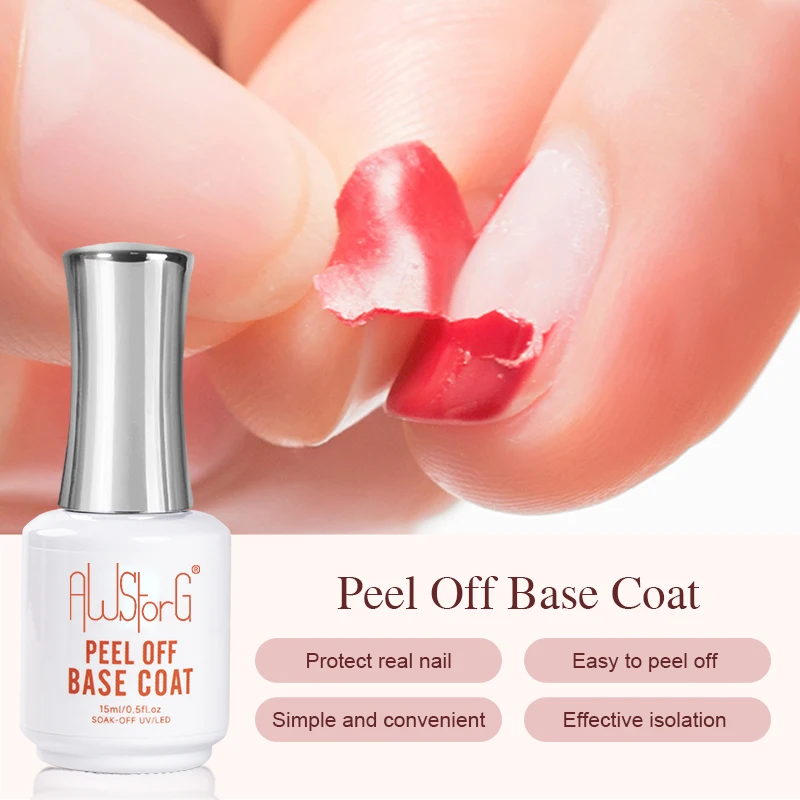 AWStorG 15ML Peel Off Base Coat UV Gel Nail Polish Clear Primer