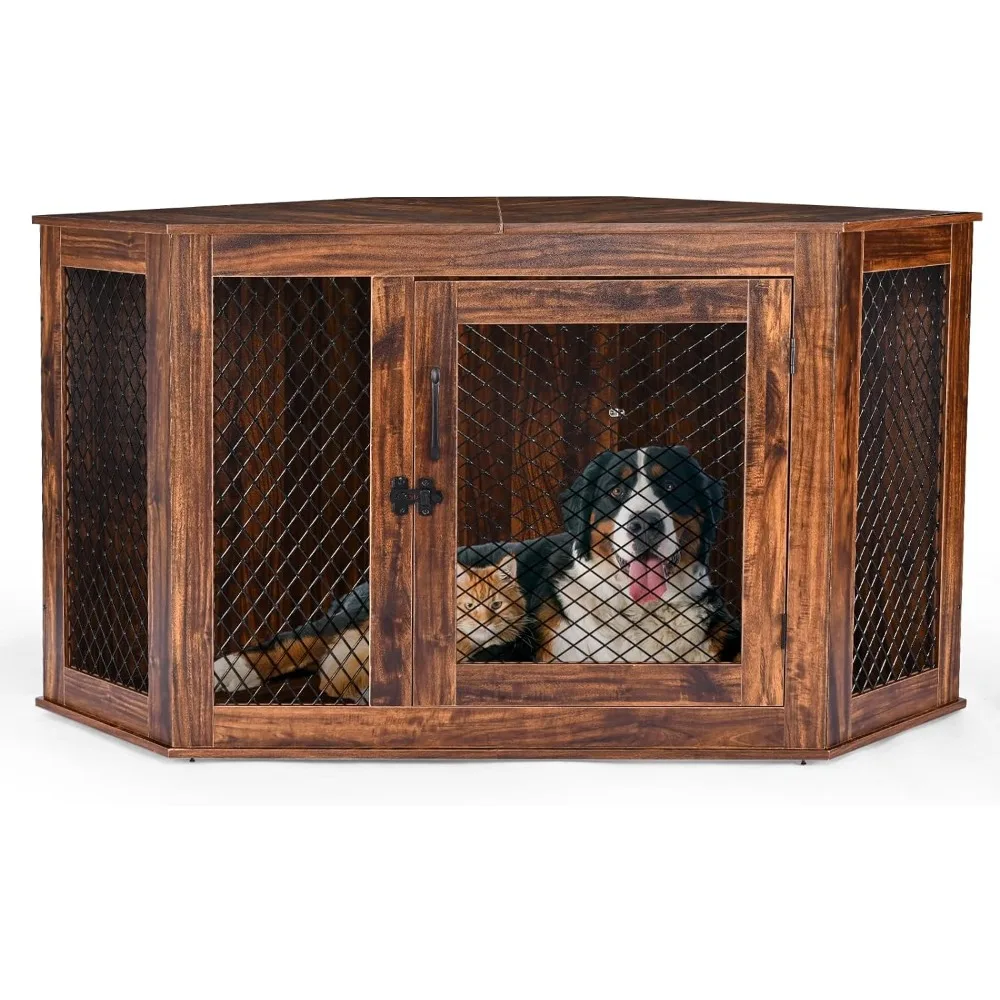 

Corner doghouse,wooden doghouse tail table,with door furniture style doghouse pet house,indoor small to medi sized large dog use