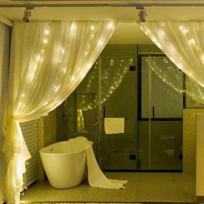 LED Curtain Garland on The Window USB String Lights Fairy Festoon Remote Control New Year Christmas Decorations for Home