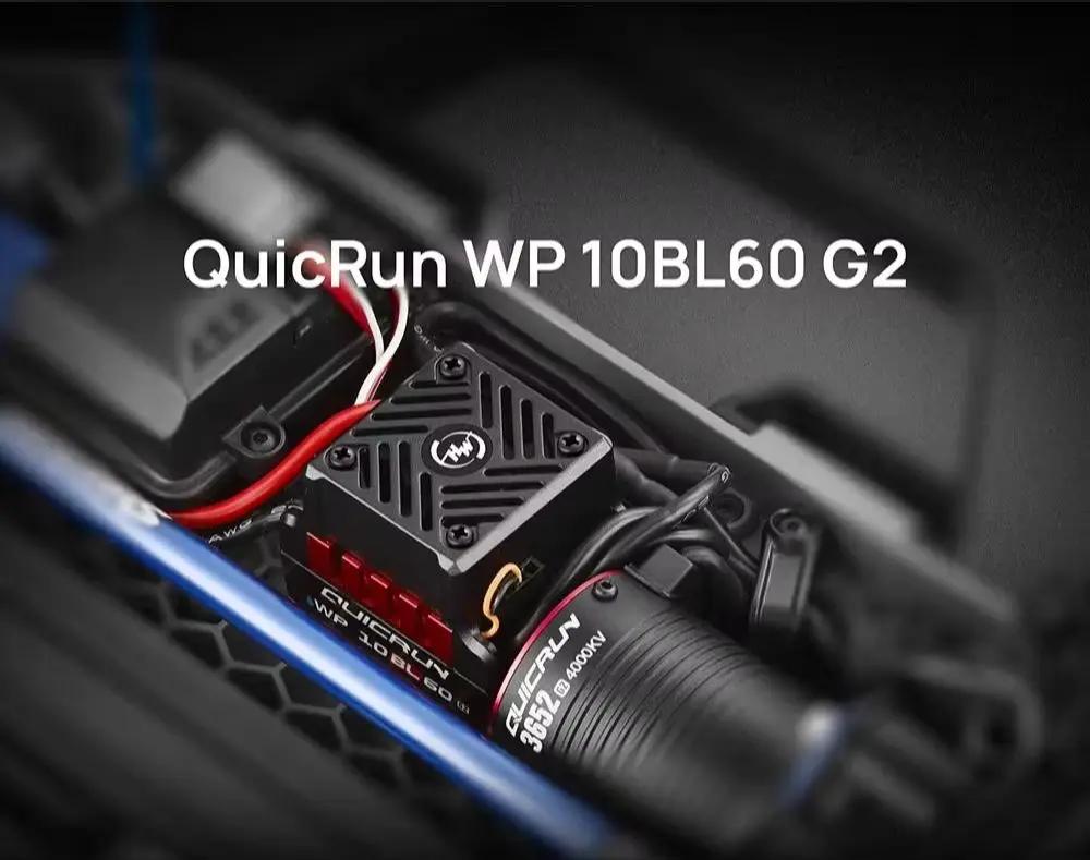 Connecteurs et bornes de l'ESC Brushless Hobbywing 60A Étanche pour Voiture RC 1/10 en gros plan