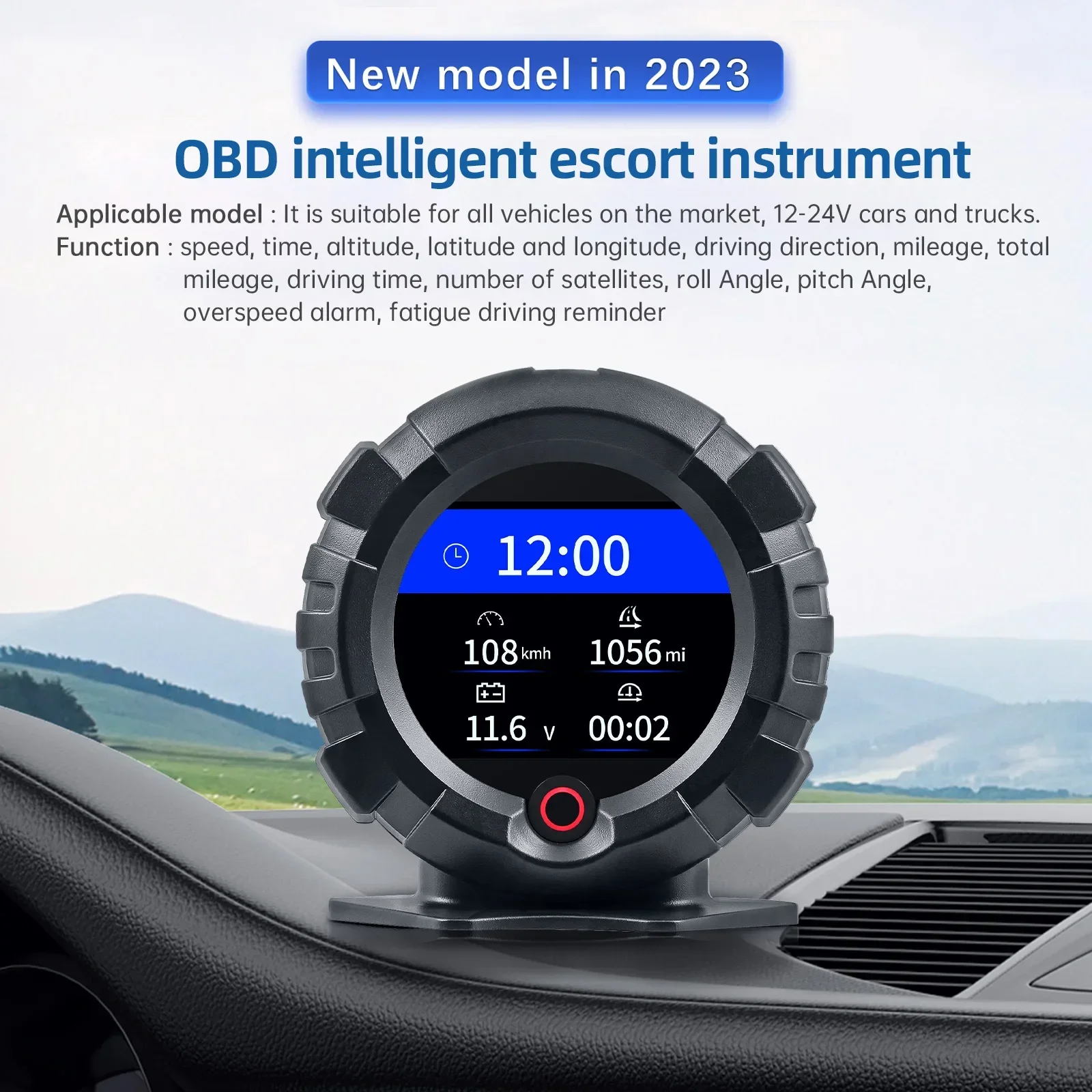 Obd/gps Head-Up-Display x95 Digital Automotive Fahr geschwindigkeit Slop Meter GPS Tacho Auto Head-Up-Display Autozubehör – Detail 13