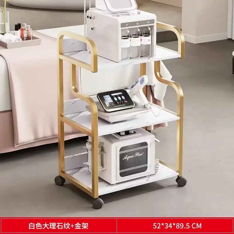 Multi Layer Storage Trolley Tattoo Workstation Desk Tattoo Cart Iron Trolley Shopping Stainless Steel Lash Pedicure Wood Furniture Salon Transparent Small Spa Makeup Dressing Table